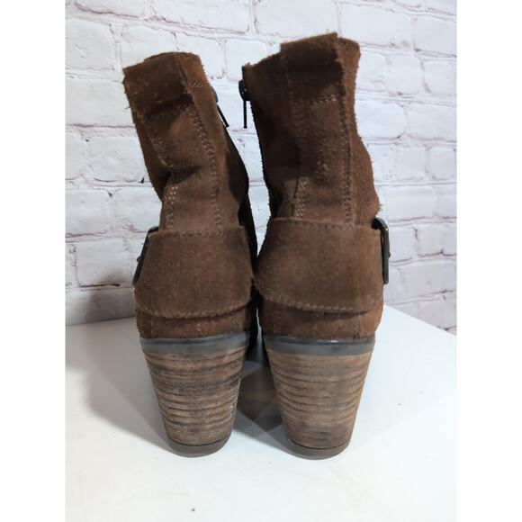 Taos Laka Boots Womens Brown Rugged Leather Suede Zip Lace Up Cap Toe Sz 10.5/41 - Picture 3 of 12